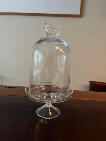Schaaltje met stolp vogeltje beschikbaar voor biedingen