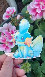 Schattige mudkip pokemon sticker zelfgemaakt, Verzamelen, Stickers, Ophalen of Verzenden, Nieuw, Strip of Tekenfilm