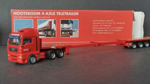 Man TGX XXL Nooteboom 4 Axle Tele Trailer 1:87 Herpa Pol, Hobby en Vrije tijd, Modelauto's | 1:87, Nieuw, Bus of Vrachtwagen, Herpa