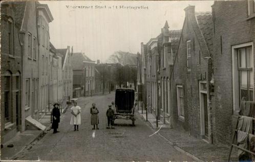 Stad a t Haringvliet - Voorstraat - Fotokaart, Verzamelen, Ansichtkaarten | Nederland, Gelopen, Zuid-Holland, Voor 1920, Ophalen of Verzenden