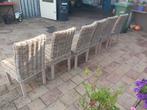 6 rieten stoelen,gebruikt teab, Ophalen, Gebruikt, Rotan