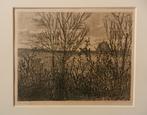 Ets Kerkhoflaan / Duinen Den Haag Willem Minderman 17x22 cm., Antiek en Kunst, Ophalen of Verzenden