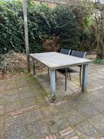 Tuintafel met ijzeren onderstel en betonnen blad (loodzwaar), Tuin en Terras, Ophalen, Gebruikt, Overige materialen