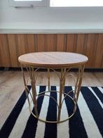 Bijzettafel / salontafel rotan, Huis en Inrichting, Tafels | Bijzettafels, Minder dan 55 cm, Rond, Zo goed als nieuw, Ophalen