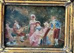 Oud antiek romantisch schilderij 19e eeuw muziek klassiek, Antiek en Kunst, Ophalen of Verzenden