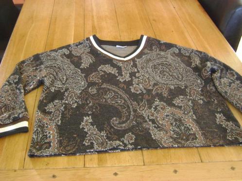 Grijs/bruine Cream trui, maat S = L, Kleding | Dames, Truien en Vesten, Zo goed als nieuw, Maat 42/44 (L), Grijs, Verzenden
