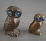 2 messing miniatuur uiltjes, Antiek en Kunst, Ophalen of Verzenden