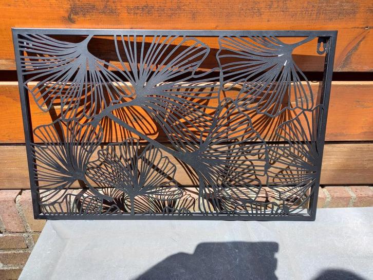 Metalen Wanddecoratie - Ginkgo/Tropisch, Huis en Inrichting, Woonaccessoires | Wanddecoraties, Nieuw, Ophalen of Verzenden