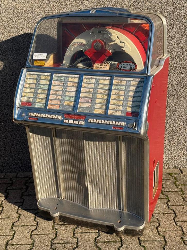 JUKEBOX: WURLITZER model 1800 jukebox, Verzamelen, Automaten | Jukeboxen, Zo goed als nieuw, Wurlitzer, 1950 tot 1960, Ophalen