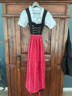 Oktoberfest Dirndl Jurk, Schort, Blouse, en Petticoat, Kleding | Dames, Jurken, Maat 38/40 (M), Verzenden, Zwart, Nieuw