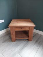 Teak houten salontafel / bijzettafel  60 x 60, Ophalen, 50 tot 100 cm, Vierkant, 50 tot 100 cm