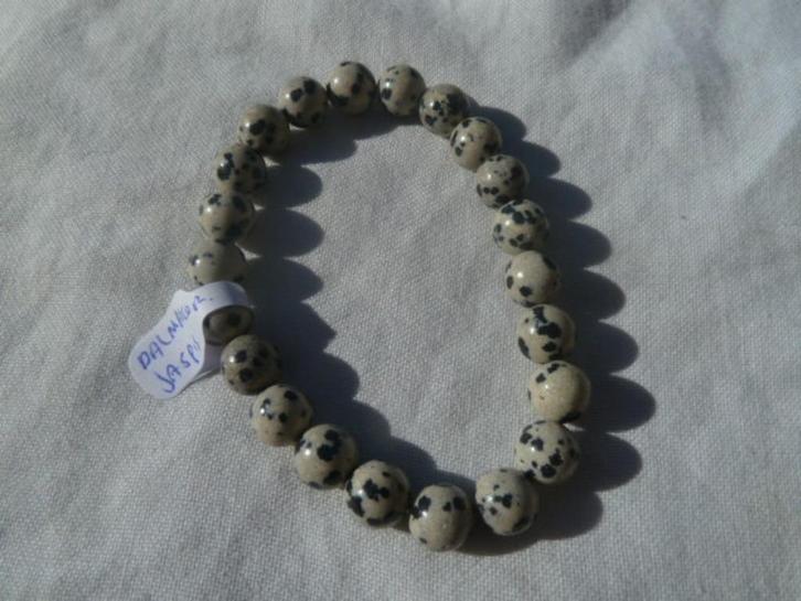 Armband kogel Dalmatier jaspis, Sieraden, Tassen en Uiterlijk, Edelstenen, Nieuw, Ophalen of Verzenden