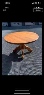 Houten ronde tafel, Huis en Inrichting, Tafels | Eettafels, Verzenden, Zo goed als nieuw, Rond, 100 tot 150 cm