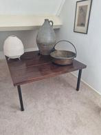 Hout/staal salontafel, vintage,  60er jaren., Gebruikt, Minder dan 50 cm, Rechthoekig, 50 tot 100 cm