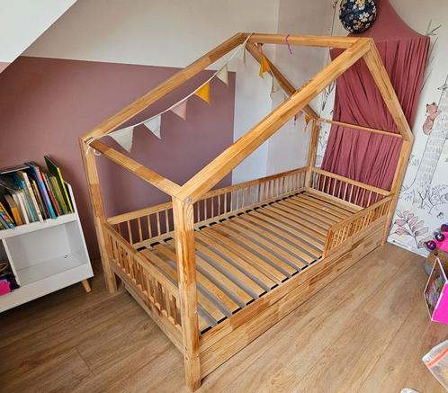 Petit puk bedhuisje Cato met lade, Kinderen en Baby's, Kinderkamer | Bedden, Zo goed als nieuw, 180 cm of meer, 85 tot 100 cm