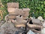 11 stenen bloembakken, Ophalen, Steen, Gebruikt, Tuin
