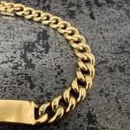 18 karaat gouden armband naam graveren schakel, Ophalen of Verzenden, Nieuw, Goud