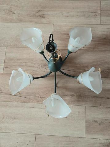 Vintage hanglamp  – sierlijk met bladaccenten beschikbaar voor biedingen