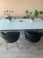 Eettafel stoelen bureau inboedel mag snel weg, 50 tot 100 cm, Gebruikt, Rechthoekig, Ophalen of Verzenden