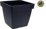 Plantenpot/bloempot Kunststof D39xH35cm Zwart, Kunststof, Verzenden, Vierkant, Nieuw