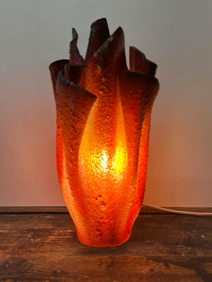 Vintage Franse mid century Georgia Jacob style lamp, Huis en Inrichting, Lampen | Tafellampen, Gebruikt, Minder dan 50 cm, Kunststof