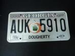 Kentekenplaat licenseplate Georgia Dougherty USA, Verzenden, Gebruikt, Auto's