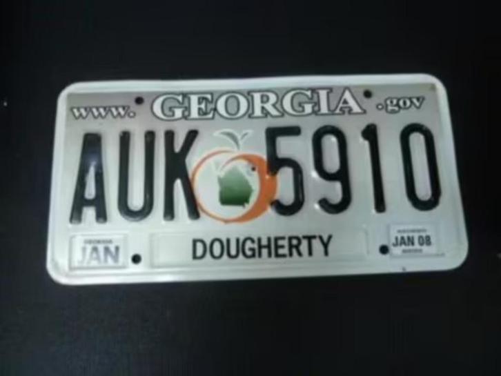 Kentekenplaat licenseplate Georgia Dougherty USA, Verzamelen, Automerken, Motoren en Formule 1, Gebruikt, Auto's, Verzenden