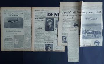 2 krantenbladen/knipsels crash KLM DC-3 “Specht” 1937 (K1078 beschikbaar voor biedingen
