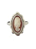 Vintage zilveren ring met camee. Mt 18,75, 18 tot 19, Verzenden, Nynkegardenier.nl, Oranje