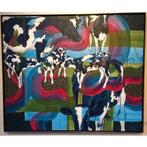 Koeien schilderij Marc de Jong met lijst, Ophalen