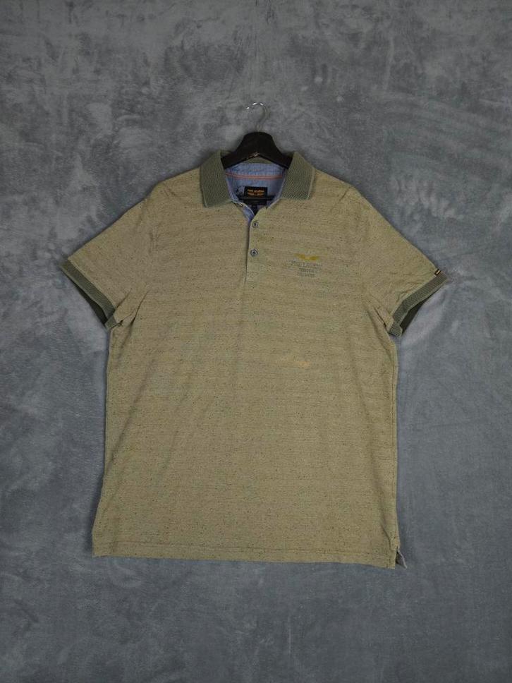 PME Legend Polo Shirt XXL Groen Gebreid Pall Mall, Kleding | Heren, Polo's, Zo goed als nieuw, Overige maten, Blauw, Ophalen of Verzenden