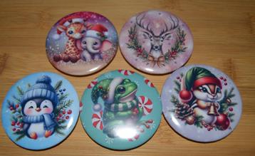 kerstbuttons heel veel soorten bijv 58mm 1,- pst NIEUW  beschikbaar voor biedingen