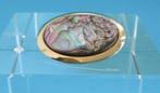 BP3- Broche Parelmoer 3cm. x 2½cm. -goud verguld, Overige materialen, Gebruikt, Overige kleuren, Verzenden