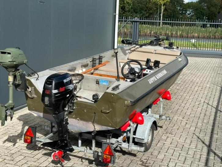 Buster Aluminium visboot / toerboot, Watersport en Boten, Vis- en Consoleboten, Gebruikt, Tot 10 pk, 3 tot 6 meter, Benzine, Buitenboordmotor