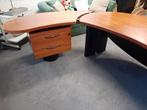 Groot kersenhouten bureau met ladenkast en vergadertafeltje, Ophalen, Gebruikt