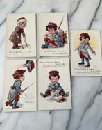 5x ansichtskaart kind uniform soldaat medaille gewond, Verzamelen, Ophalen of Verzenden, Landmacht, Nederland, Foto of Poster