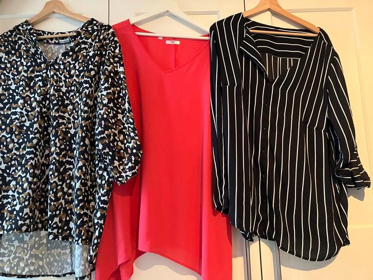 3 blouse maat 48/50 ( een koop €9,95), Kleding | Dames, Grote Maten, Gedragen, Blouse of Tuniek, Zwart, Ophalen of Verzenden