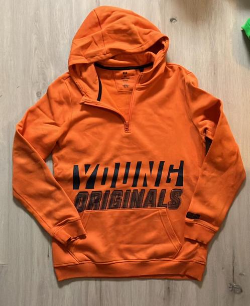 Oranje hoodie trui met capuchon 170 176 we, Kinderen en Baby's, Kinderkleding | Maat 170, Gebruikt, Jongen, Trui of Vest, Ophalen of Verzenden