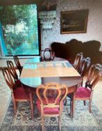 Antiek uitschuifbare tafel met 8 stoelen Louis XV stijl, Antiek en Kunst, Antiek | Meubels | Stoelen en Banken, Ophalen