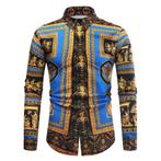 Heren barok overhemd 10 luxe gouden kamper shirt zwart blauw, Kleding | Heren, Nieuw, Verzenden