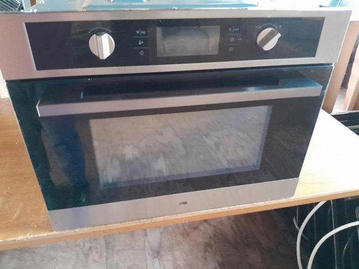 NETTE ETNA CM344RVS COMBI MAGNETRON/OVEN TE KOOP, Witgoed en Apparatuur, Magnetrons, Gebruikt, Inbouw, Combimagnetron, 60 cm of meer
