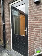 Achterdeur met hr ++ glas, RAL 7021, 211x92.5cm, Doe-het-zelf en Verbouw, Deuren en Horren, Ophalen, Gebruikt, 80 tot 100 cm, 200 tot 215 cm