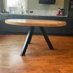 Mooie blank eikenhouten ovaal tafel 120x150cm., Ophalen, Gebruikt, 100 tot 150 cm, Eikenhout