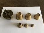 Apotheker gewichten set van 6 stuks massief messing compleet, Antiek en Kunst, Ophalen of Verzenden