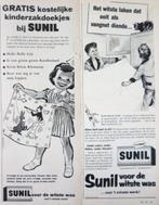 18 vintage advertenties reclames Sunil wasmiddel 1957-69, Verzamelen, Ophalen