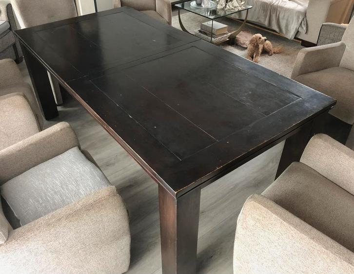 Eetkamertafel, groot, koloniaal, robuust 200 (290) x 100, Huis en Inrichting, Tafels | Eettafels, Gebruikt, 100 tot 150 cm, 200 cm of meer