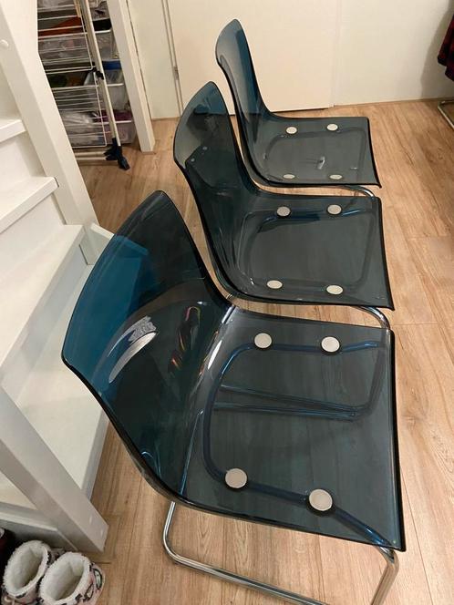 TOBIAS, Eetkamerstoel, blauw/verchroomd, Huis en Inrichting, Stoelen, Zo goed als nieuw, Ophalen