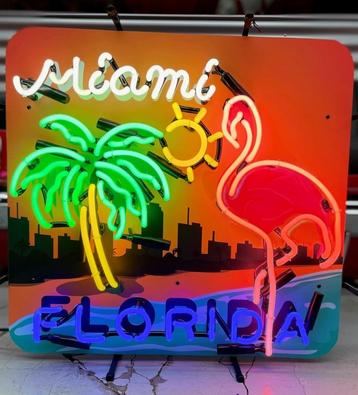 Miami Florida neon licht reclame mancave bar cafe decoratie  beschikbaar voor biedingen