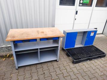 Handige werkbank 120x70x85 met boven kast inpak tafel werk beschikbaar voor biedingen