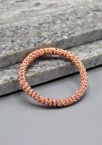 Glaskralen armband - roze en goud - RB096, Overige materialen, Overige kleuren, Verzenden, Nieuw